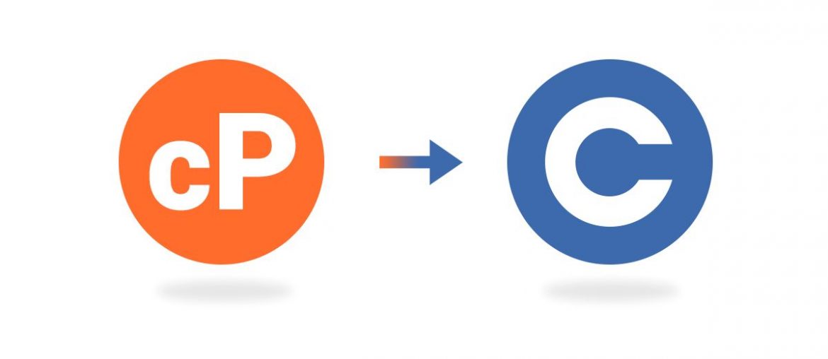 How to Migrate from cPanel to ICDSoft’s Control Panel Orange cP logo transitioning to blue C logo with arrow indicating change or transformation.