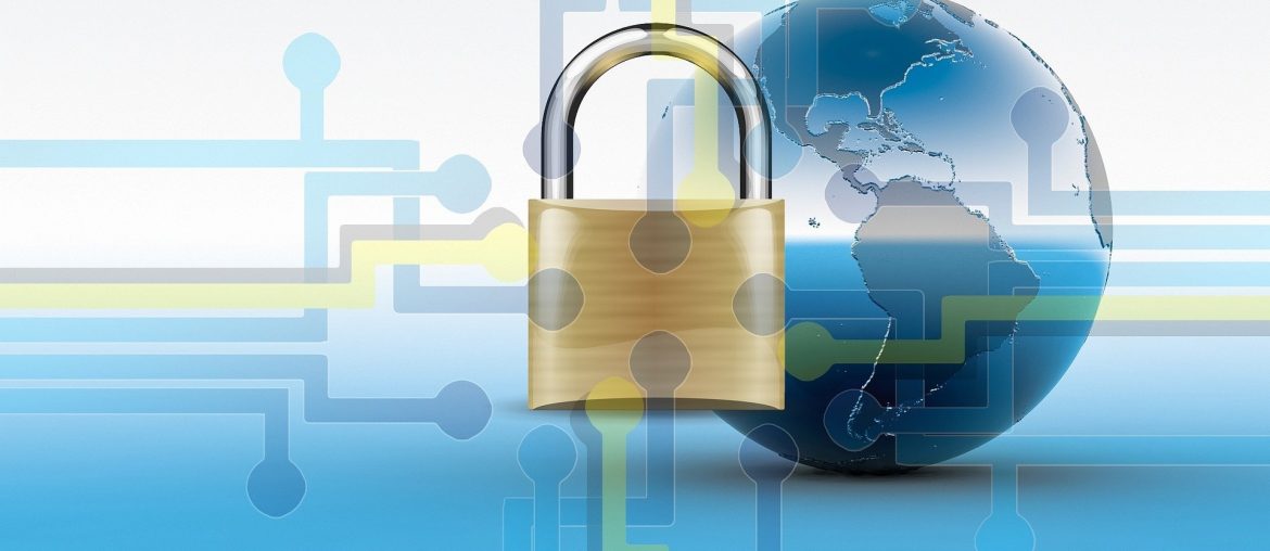 A Free or a Paid SSL Certificate in 2022 – Which One is Better? Digital security concept with padlock overlaying a globe and circuit pattern in blue and gold tones.