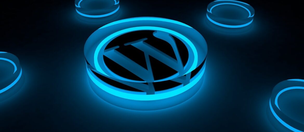How to Customize Your WordPress Login Page Glowing blue circular WordPress logo on a dark background, surrounded by similar abstract shapes.